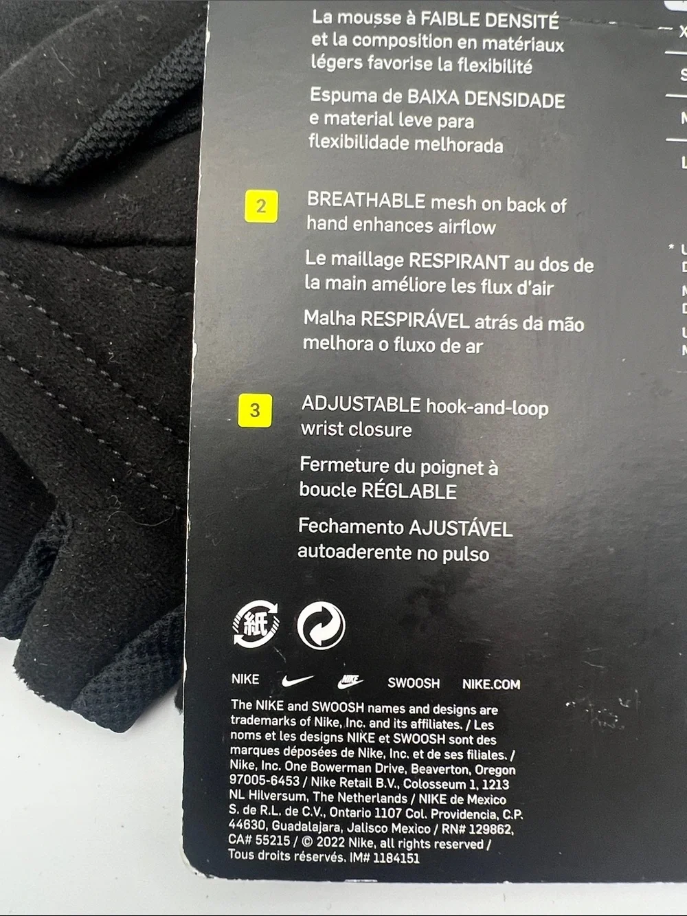 Nike Women's Black Fingerless Workout Gloves with White Swoosh
